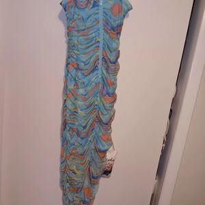 Wild Fable Colorful Ruched Maxi Dress